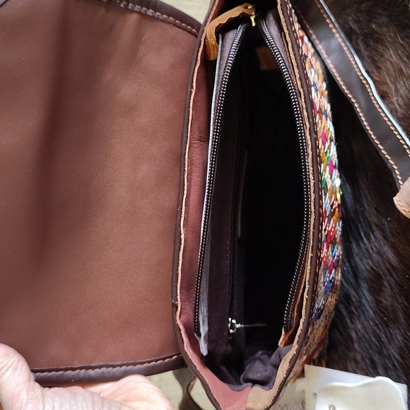 Genuine Leather Multicolor Woven Women's Crossbody Bag - Picture 9 of 9